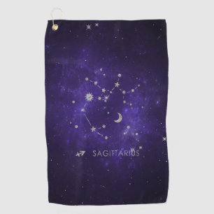 Zodiac Purple Sagittarius Astrology Horoscope Golf Towel