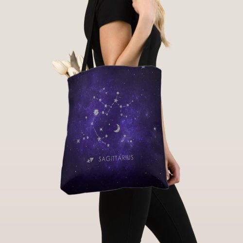 Zodiac Purple Sagittarius  Astrology Horoscope Tote Bag