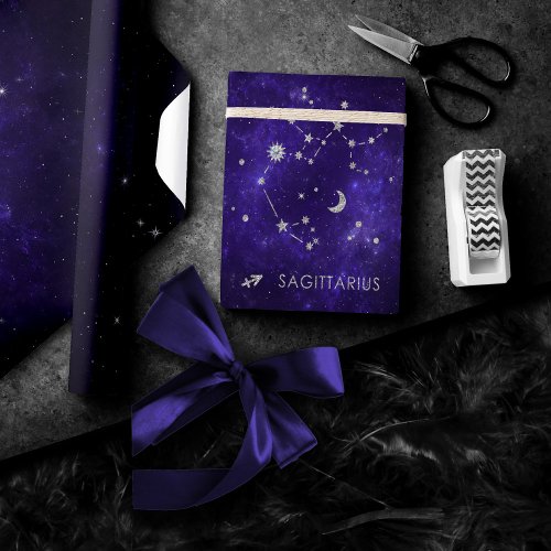 Zodiac Purple Sagittarius  Astrology Horoscope Wrapping Paper