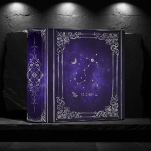 Zodiac Purple Scorpio Cosmic Astrology Horoscope 3 Ring Binder