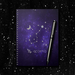 Zodiac Purple Scorpio Cosmic Astrology Horoscope Notebook