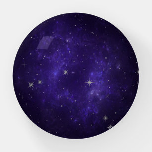 Zodiac Purple Stars   Cosmic Astrology Horoscope Paperweight