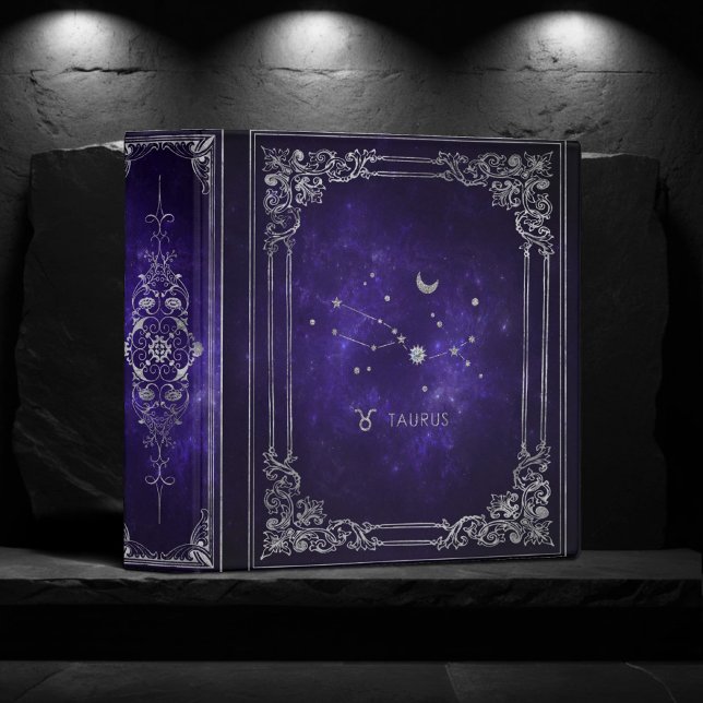 Zodiac Purple Taurus | Cosmic Astrology Horoscope 3 Ring Binder (Creator Uploaded)