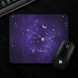Zodiac Purple Taurus   Cosmic Astrology Horoscope Mouse Pad