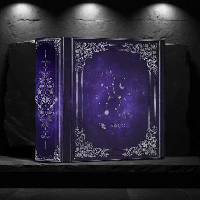 Zodiac Purple Virgo | Cosmic Astrology Horoscope 3 Ring Binder (Creator Uploaded)