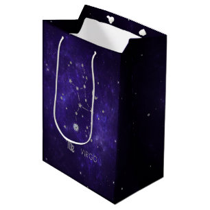 Zodiac Purple Virgo Cosmic Astrology Horoscope Medium Gift Bag