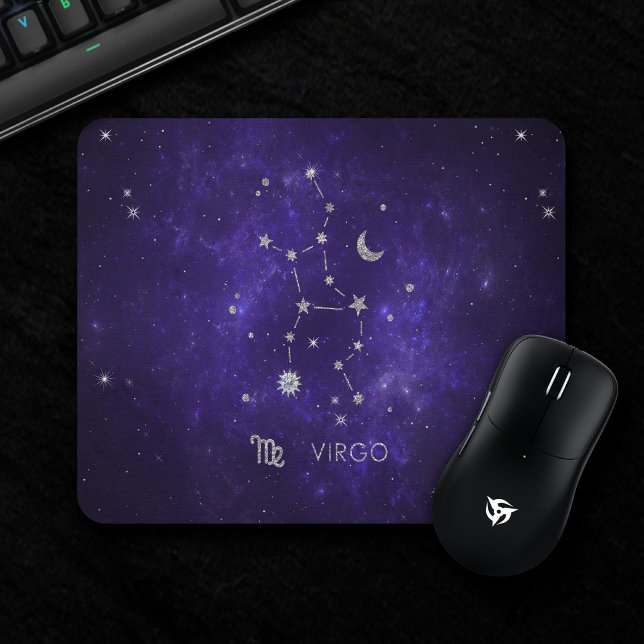 Zodiac Purple Virgo | Cosmic Astrology Horoscope Mouse Pad (Creator Uploaded)