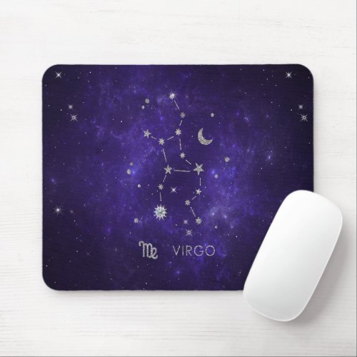 Zodiac Purple Virgo  Cosmic Astrology Horoscope Mouse Pad