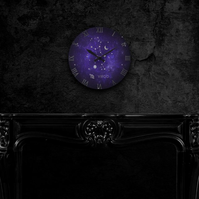 Zodiac Purple Virgo | Cosmic Astrology Horoscope Round Clock (Creator Uploaded)