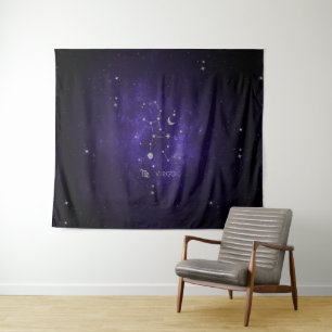 Zodiac Purple Virgo Cosmic Astrology Horoscope Tapestry