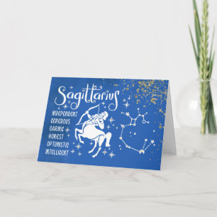 Zodiac Sagittarius Birthday Sign Constellation Card