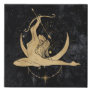 Zodiac Sagittarius | Cosmic Gold Black Astrology Faux Canvas Print