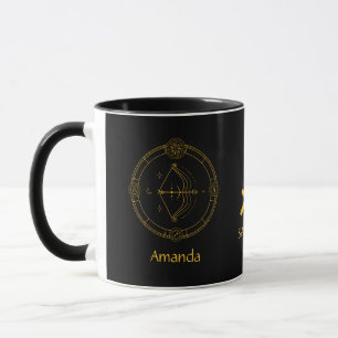 Zodiac Sagittarius Golden Yellow Customizable Mug