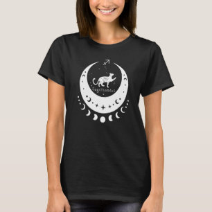 Zodiac Sagittarius Horoscope Astrology Cat Crescen T-Shirt