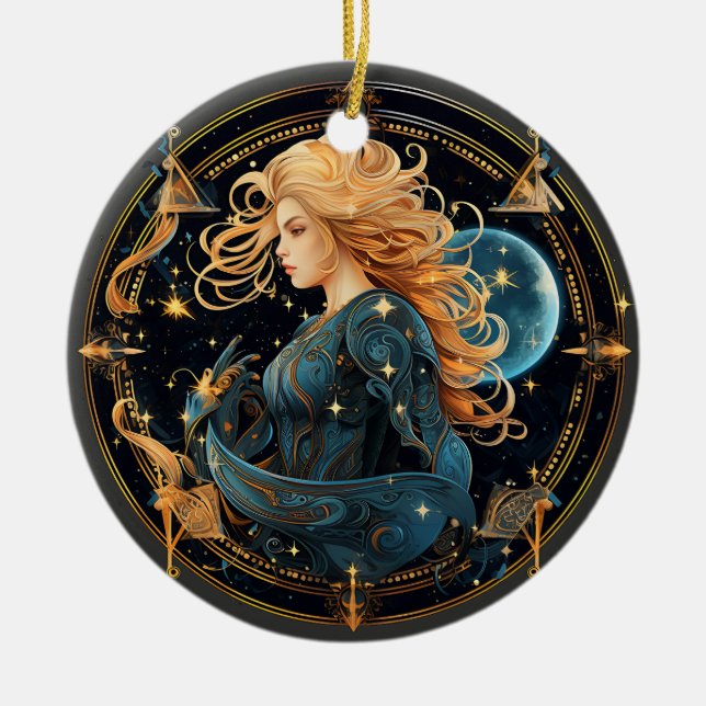 Zodiac Sagittarius Personalized Astrology Ornament (Front)