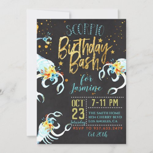 Zodiac Scorpio Birthday Invitation