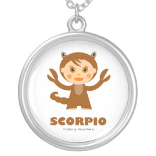 Zodiac Scorpio for Girls Silver Plated Necklace