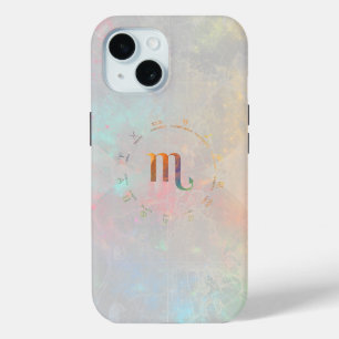 Zodiac Scorpio Map-White Design iPhone 15 Case