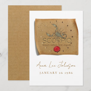 ZODIAC - Scorpio - Personalized Birthday Card