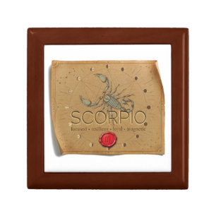 Zodiac Scorpio Wood Keepsake Box