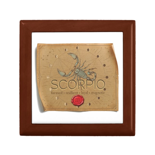 Zodiac Scorpio Wood Keepsake Box (Front)