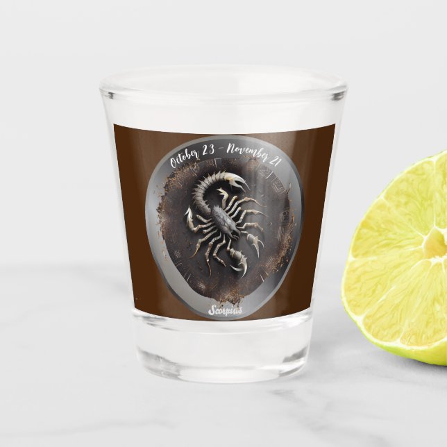 Zodiac Scorpius Scorpio Customize Personal  Shot Glass (Front)