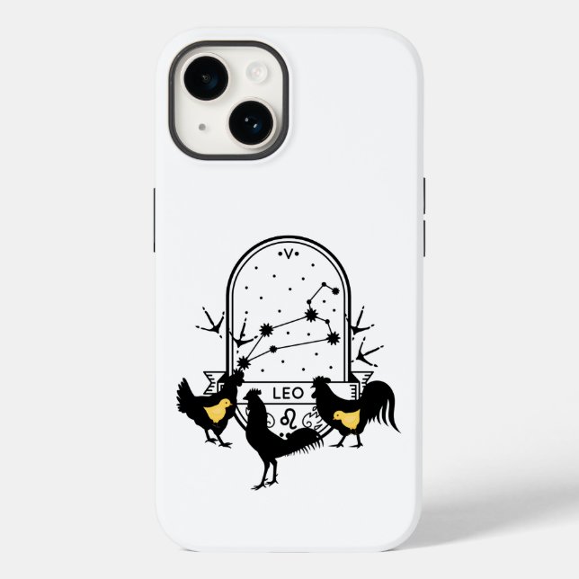 Zodiac Sign and Matching Pets. Leo - Chicken.w Case-Mate iPhone Case (Back)