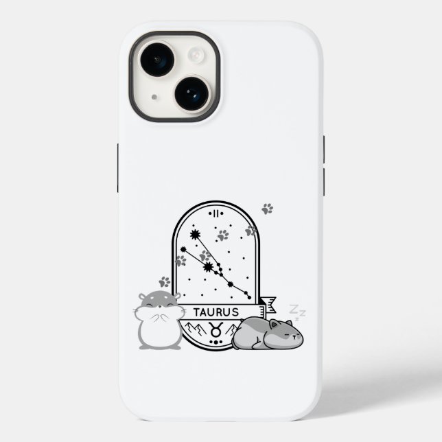 Zodiac Sign and Matching Pets. Taurus - Hamster.w Case-Mate iPhone Case (Back)