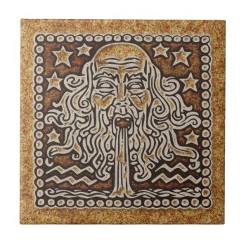 Zodiac Sign Aquarius Ceramic Tile by manewind at Zazzle