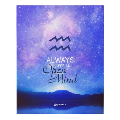 Zodiac Sign Aquarius Dreamy Star Sky Quote Canvas 