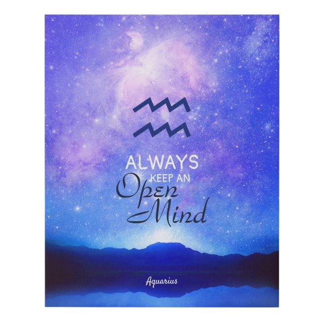 Zodiac Sign Aquarius Dreamy Star Sky Quote Canvas  (Front)