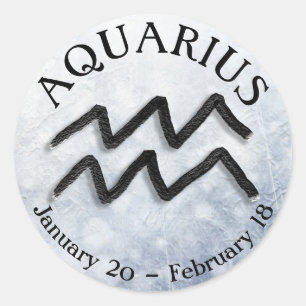 Zodiac Sign Aquarius Horoscope Astrology Classic Round Sticker