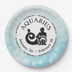 Zodiac Sign Aquarius Horoscope Astrology party Paper Plates