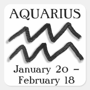 Zodiac Sign Aquarius Horoscope Astrology Square Sticker