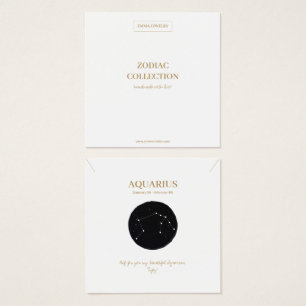 Zodiac Sign Aquarius Jewelry Display Card