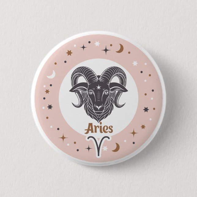 Zodiac Sign Aries Button (Front)