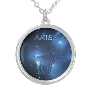 Zodiac sign Aries Silver Plated Necklace
