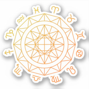 Zodiac Sign Astrological Wheel Sticker