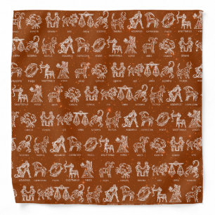 Zodiac Sign Bandana(Burnt Orange) Bandana