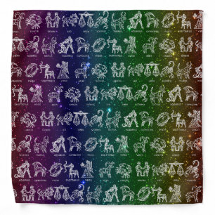 Zodiac Sign Bandana(Dark Rainbow) Bandana