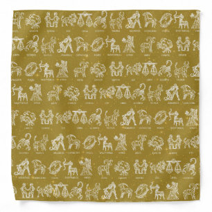 Zodiac Sign Bandana(Gold) Bandana