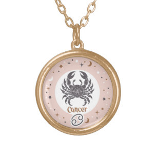 Zodiac Sign Cancer Gold Plated Necklace