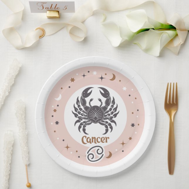 Zodiac Sign Cancer Paper Plates (Wedding)
