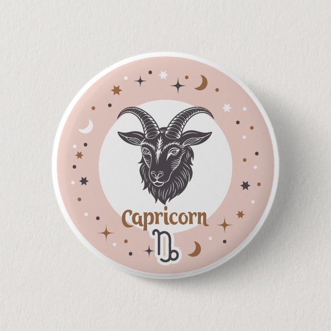 Zodiac Sign Capricorn Button (Front)