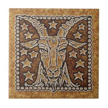 Zodiac Sign Capricorn Ceramic Tile by manewind at Zazzle