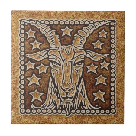 Zodiac Sign Capricorn Ceramic Tile
