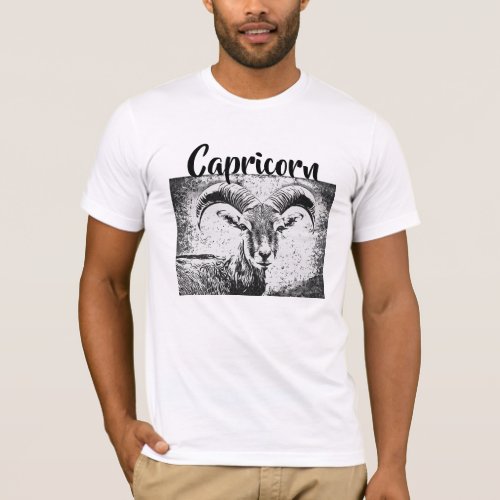 Zodiac Sign Capricorn Goat Symbol T_Shirt