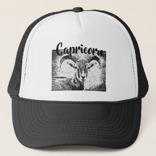 Zodiac Sign Capricorn Goat Symbol Trucker Hat