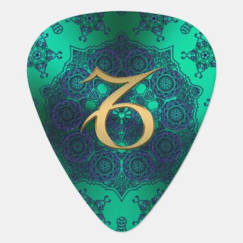 Zodiac Sign Capricorn Lace Mandala Guitar Pick by UROCKSymbology at Zazzle