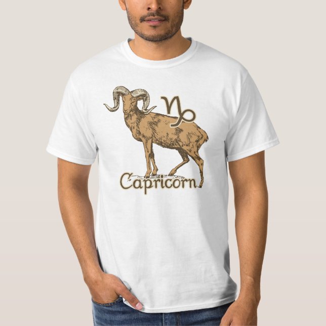 Zodiac Sign Capricorn Symbol T-Shirt (Front)